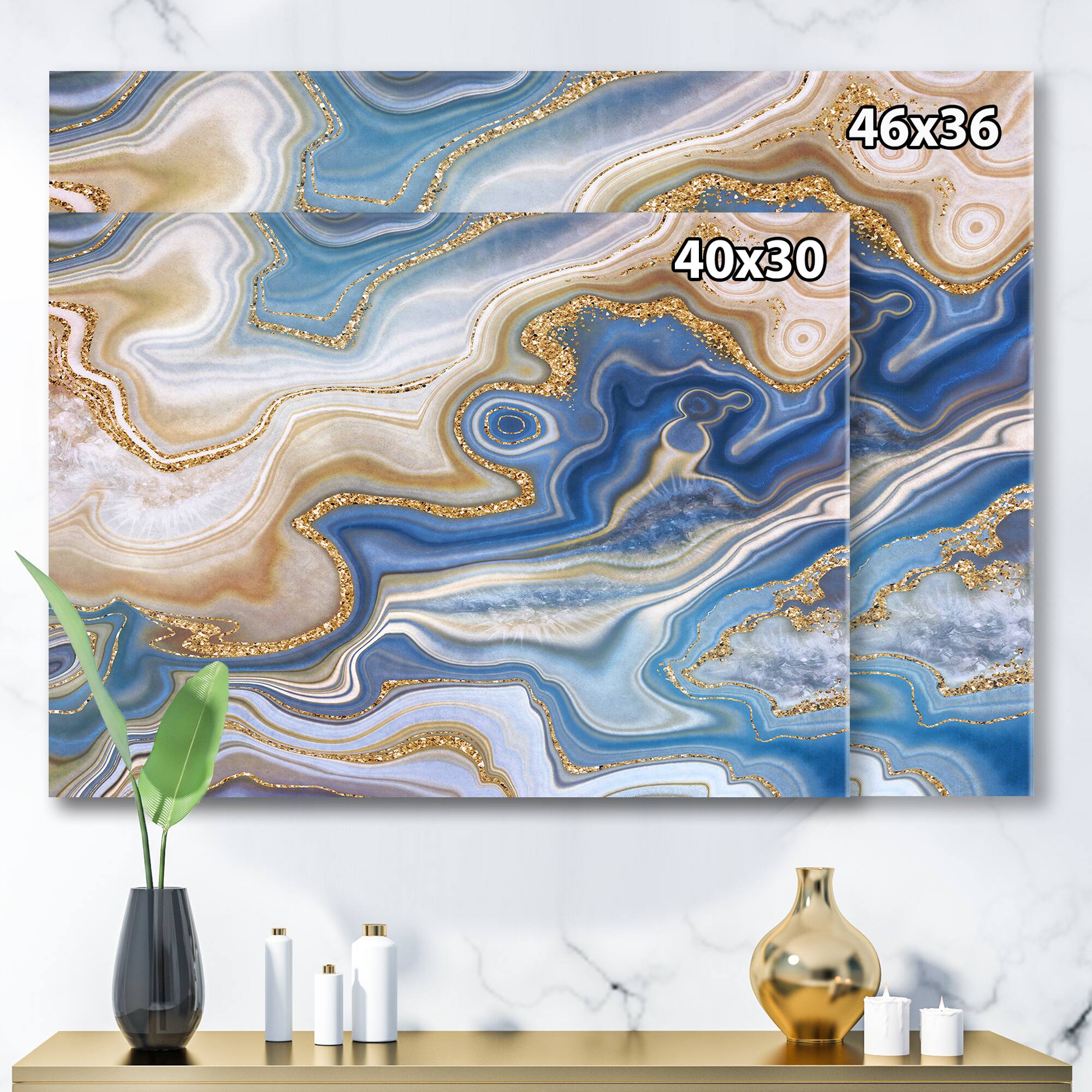 Designart - Ocean Blue Golden Jasper Agate II